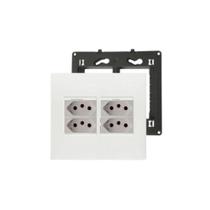 Conjunto 4x4 Pial Plus+ Suporte+Placa+4 Mods Tomada 10A