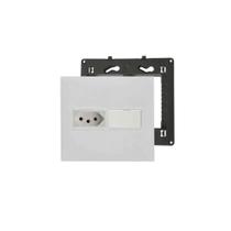 Conjunto 4x4+Suporte+1 Mod Tomada 10A+Interruptor Pial Plus+