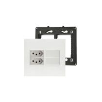 Conjunto 4x4+Suporte+2 Interruptor Simp +2 Tomada Pial Plus+