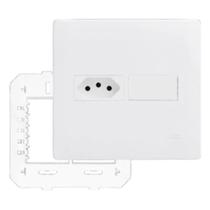 Conjunto 4x4 Tomada 20A + Interruptor Simples Habitat Branco