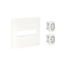 Conjunto 4x4 Tomada Dupla 10A Orion Schneider Branco Conjunto 4x4 Tomada Dupla 10A Orion Schneider Branco