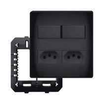 Conjunto 4x4 Tomada Dupla 20a + Interruptor Duplo Fame
