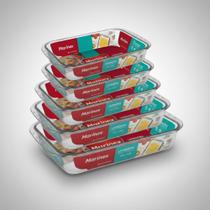 Conjunto 5 Assadeira Variadas Retangular Vidro Marinex Tempe Conjunto 5 Assadeira Variadas Retangular Vidro Marinex Tempe