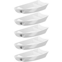 Conjunto 5 Barcas para Sushi Comida Japonesa Oriental Brancas Uno Coza Plástico 27,5x13cm Conjunto 5 Barcas para Sushi Comida Japonesa Oriental Brancas Uno Coza Plástico 27,5x13cm