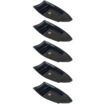 Conjunto 5 Barcas para Sushi Comida Japonesa Oriental Pretos Uno Coza Plástico 27,5x13cm