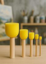 Conjunto 5 Batedores De Espuma Redondos Pinta Bolinha Artesanato Pintura Em Tela Madeira Stencil Papelaria Criativa Esponja Macia Acabamento -