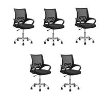 Conjunto 5 Cadeiras Confortavel Para Trabalhar Escritório Diretor Secretaria Clinica - Preto Conjunto 5 Cadeiras Confortavel Para Trabalhar Escritório Diretor Secretaria Clinica - Preto