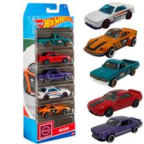 Conjunto 5 Carrinhos Hot Wheels Nissan 1:64 1806 - Mattel