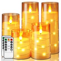 Conjunto 5 de velas sem chama Homemory com Star String Fairy Lights