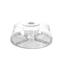 Conjunto 5 em 1 Elegance Saladeira Boleira Petisqueira Prato P/ Bolo Suporte Tampa Acrílico