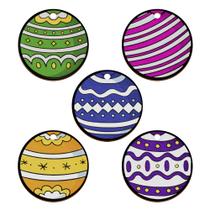 Conjunto 5 Enfeites de Natal em MDF Ornamentações para Árvore e Decoração