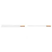 Conjunto 5 Espetos Tramontina 95cm - 2x Duplos + 3x Simples Churrasco Aço Inox Cabo Madeira Conjunto 5 Espetos Tramontina 95cm - 2x Duplos + 3x Simples Churrasco Aço Inox Cabo Madeira