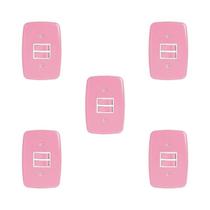 Conjunto 5 Interruptores 2 Teclas Simples 4x2 Pluzie Rosa