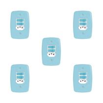 Conjunto 5 Interruptores 2 Teclas Simples e Tomada 20A Placa 4x2 Pluzie Azul