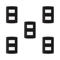 Conjunto 5 Interruptores 2 Teclas Simples Modular Placa 4x2 Pluzie Preto/Branco Conjunto 5 Interruptores 2 Teclas Simples Modular Placa 4x2 Pluzie Preto/Branco