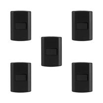Conjunto 5 Interruptores Simples Modular Pluzie 4x2 Preto