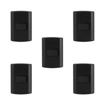 Conjunto 5 Interruptores Simples Modular Pluzie 4x2 Preto Conjunto 5 Interruptores Simples Modular Pluzie 4x2 Preto