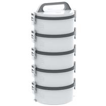 Conjunto 5 Marmitas Térmicas Marmitex Termoprato Tekcor 1,5L Soprano Cinza Conjunto 5 Marmitas Térmicas Marmitex Termoprato Tekcor 1,5L Soprano Cinza