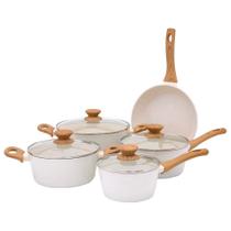 Conjunto 5 Panelas Antiaderentes Style Cook Mármol Indução Fundo Triplo