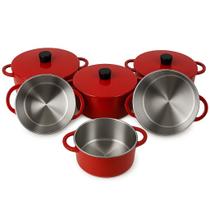 Conjunto 5 Panelas Fundidas Alumínio Batido Conjunto 5 Panelas Fundidas Alumínio Batido