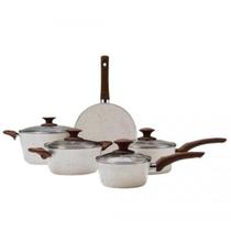 Conjunto 5 Panelas Marmol Indução Revestimento Cerâmica Mimo Conjunto 5 Panelas Marmol Indução Revestimento Cerâmica Mimo