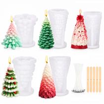 Conjunto 5 Peças de Moldes de Silicone 3D em Forma de Árvore de Natal - Anlan-angel Conjunto 5 Peças de Moldes de Silicone 3D em Forma de Árvore de Natal - Anlan-angel