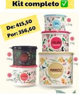 Conjunto 5 peças floral tuperware