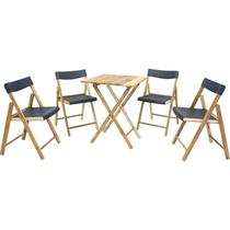 Conjunto 5 Peças Mesa e Cadeiras Dobráveis Potenza Preto - Tramontina