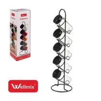 Conjunto 5 Porta Condimentos Com Suporte Vertical - Preta Conjunto 5 Porta Condimentos Com Suporte Vertical - Preta