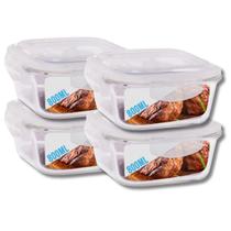 Conjunto 5 Pote Vidro Hermético Marmita Tampa 4 Travas 800ml Conjunto 5 Pote Vidro Hermético Marmita Tampa 4 Travas 800ml