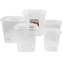 Conjunto 5 Potes Conteineres 6,6Litros Alimentos Organização