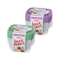 Conjunto 5 Potes De Plástico 530ml -SANREMO CORES ALEATÓRIAS Conjunto 5 Potes De Plástico 530ml -SANREMO CORES ALEATÓRIAS