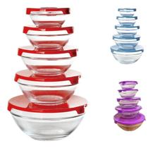 Conjunto 5 Potes De Vidro Com Tampa - Sortido