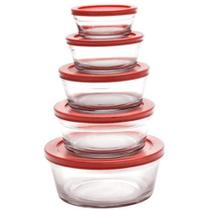 Conjunto 5 potes de vidro