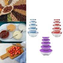 Conjunto 5 Potes de Vidro Herméticos Com Tampa - SORTIDO