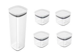 Conjunto 5 potes Herméticos BLOCK com tampa vedação OU