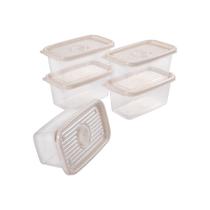 Conjunto 5 Potes Pop 150ml Retangular - Plasútil Conjunto 5 Potes Pop 150ml Retangular - Plasútil
