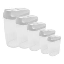 Conjunto 5 Potes Porta Mantimentos Condimentos Alimentos Lyor