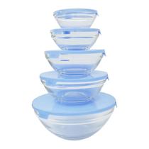 Conjunto 5 potes Vidro com tampa mantimentos envio 24 horas