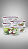 Conjunto 5 Potes Vidro Herméticos 640ml