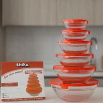 Conjunto 5 Potes Vidro Tampa Hermética Mantimentos Vermelho Conjunto 5 Potes Vidro Tampa Hermética Mantimentos Vermelho