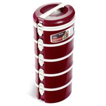 Conjunto 5 Prato Térmico Marmita Refeição Almoço Marmitex Comida - Taumer