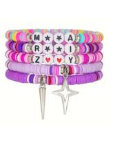 Conjunto 5 Pulseiras K-POP Demon Rumi Mira Zoey Estilo Boho Cor:Colorida
