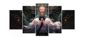 Conjunto 5 Quadros Anime Jujutsu Kaisen Sukuna" Conjunto 5 Quadros Anime Jujutsu Kaisen Sukuna"
