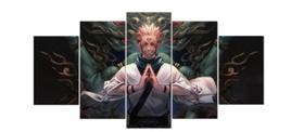 Conjunto 5 Quadros Anime Jujutsu Kaisen Sukuna"