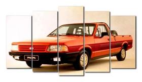 Conjunto 5 Quadros Carro Antigo Pickup Pampa "