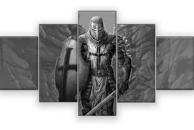 Conjunto 5 Quadros Cavaleiro Templario"