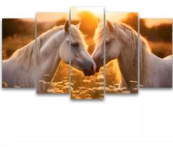 Conjunto 5 Quadros Cavalos Brancos" Conjunto 5 Quadros Cavalos Brancos"