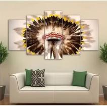 Conjunto 5 Quadros chapeu indio"