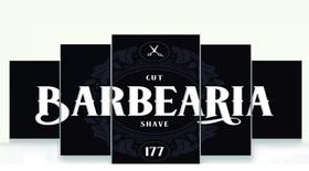 Conjunto 5 Quadros Decorativos Barbearia"